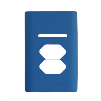 Placa P/ 1 Interruptor + Tomada dupla 4x2 - Novara Azul Fosco